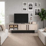 Decorative 2-Shelf 2-Door TV Stand - Travertine