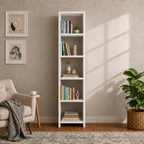 Bibliothèque décorative à 6 étagères, bibliothèque, bibliothèque de bureau, armoire, étagère à livres - Blanc