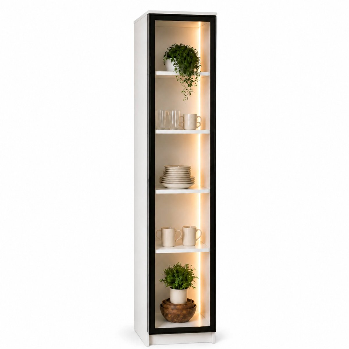 Cam Kapaklı Led Aydınlatmalı Vitrin 210x40